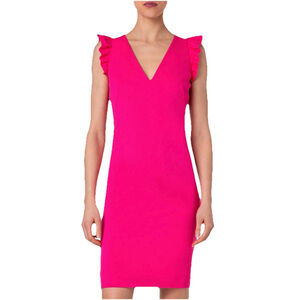 Akris Punto Signature Jersey Midi Dress Sz 10 Pink Italy Luxury Couture $1000